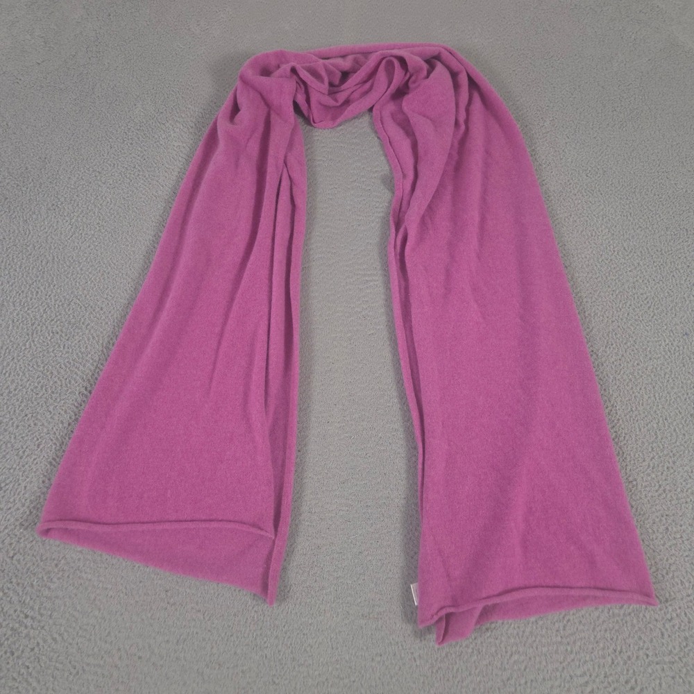 Garnet Hill Wrap Womens OS Pink Cashmere Shawl Solid Knit Soft Luxury Scarf
